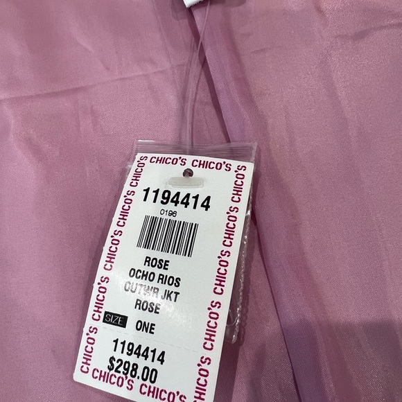 Chico’s Suede Leather Jacket Anniversary Edition Rose Ocho Rios Size 1 US 8 Med - Picture 6 of 14